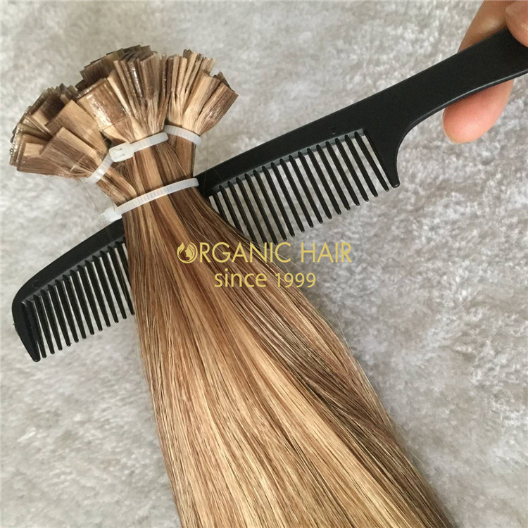 Keratin human full cuticle flat tip hair extensions X182